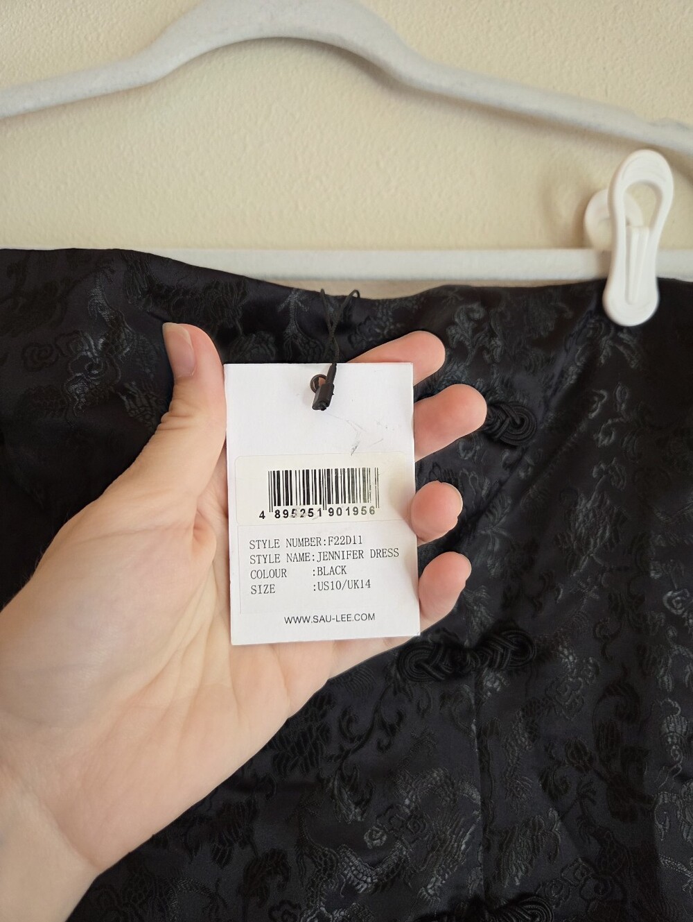 SAU LEE Jennifer Dress in Black Jacquard NWT Strapless Midi Size 10 - Picture 13 of 14